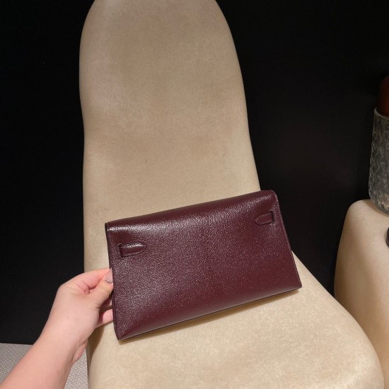 エルメス ショルダーバッグ レディース HERMES ケリー エラン Elan  シェブルミゾル Chevre シェブルミゾル Chevre 0G/Rouge Sellier ルージュセリエ kellyelan-009 全手縫い