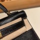 エルメスケリーミニ Kelly bag miniMini Kelly New stock  リザードナチュラ ブラック 89 /Black (Noir) ゴールド金具   kellymini-003 全手縫い