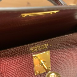 エルメスケリーミニ Kelly bag miniMini Kelly New stock  リザードナチュラ ボルドー 57 /Bordeaux ゴールド金具   kellymini-006 全手縫い