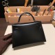 エルメスケリーミニ Kelly bag miniMini Kelly New stock  box  ボックスカーフ ブラック 89/ Black (Noir) シルバー金具 kellymini-011 全手縫い