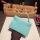 エルメスケリーミニ Kelly bag miniMini Kelly New stock  シェブルミゾル  Chevre ラゴン 7V /Lagon シルバー金具 kellymini-028 全手縫い