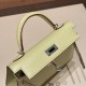 エルメスケリーミニ Kelly bag miniMini Kelly New stock  シェブルミゾル  Chevre ジョーヌブルジョン R9 /Jaune Bourgeon シルバー金具 kellymini-034 全手縫い