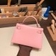 エルメスケリーミニ Kelly bag miniMini Kelly New stock  シェブルミゾル  Chevre ローズサクラ 3Q /Rose Sakura シルバー金具 kellymini-037 全手縫い