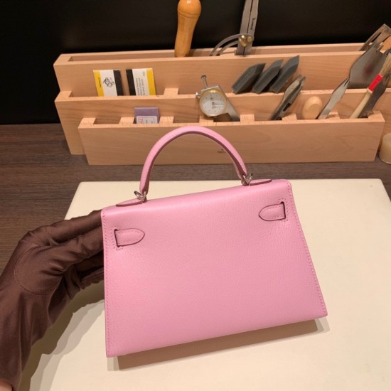 エルメスケリーミニ Kelly bag miniMini Kelly New stock  シェブルミゾル  Chevre モーヴシルベストル X9 /Mauve Sylvestre シルバー金具 kellymini-038 全手縫い