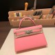 エルメスケリーミニ Kelly bag miniMini Kelly New stock  シェブルミゾル  Chevre ローズコンフェッティ 1Q/Rose Confetti シルバー金具 kellymini-039 全手縫い