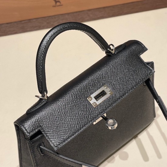 エルメスケリーミニ Kelly bag miniMini Kelly New stock  ヴォーエプソン Epsom ブラック 89/ Black (Noir) ゴールド金具 kellymini-045 全手縫い