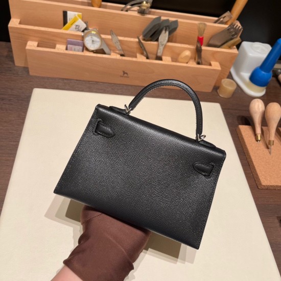 エルメスケリーミニ Kelly bag miniMini Kelly New stock  ヴォーエプソン Epsom ブラック 89/ Black (Noir) ゴールド金具 kellymini-045 全手縫い