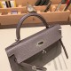 エルメスケリーミニ Kelly bag miniMini Kelly New stock  ヴォーエプソン Epsom エタン 8F /Etain シルバー金具 kellymini-053 全手縫い