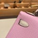 エルメスケリーミニ Kelly bag miniMini Kelly New stock  ヴォーエプソン Epsom モーヴシルベストル X9 /Mauve Sylvestre & クレ 10 /Craie シルバー金具 kellymini-055 全手縫い