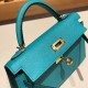 エルメスケリーミニ Kelly bag miniMini Kelly New stock  ヴォーエプソン Epsom ブルーパオン 7F/ Blue Paon ゴールド金具 kellymini-060 全手縫い