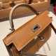 エルメスケリーミニ Kelly bag miniMini Kelly New stock  ヴォーエプソン Epsom ゴールド 37 /Gold & トレンチ S2/ Trench シルバー金具 kellymini-069 全手縫い