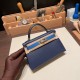 エルメスケリーミニ Kelly bag miniMini Kelly New stock  ヴォーエプソン Epsom ブルーサフィール 73 /Blue Saphir & ブルーフランス 71 /Blue France& 89/ Black シルバー金具 kellymini-070 全手縫い