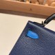 エルメスケリーミニ Kelly bag miniMini Kelly New stock  ヴォーエプソン Epsom ブルーサフィール 73 /Blue Saphir & ブルーフランス 71 /Blue France& 89/ Black シルバー金具 kellymini-070 全手縫い