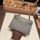 エルメスケリーミニ Kelly bag miniMini Kelly New stock  ヴォーエプソン Epsom グリメイヤー 0L/ Gris Meyer シルバー金具 kellymini-075 全手縫い