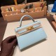 エルメスケリーミニ Kelly bag miniMini Kelly New stock  ヴォーエプソン Epsom ブルーゼフィール U2 /Blue Zephyr ゴールド金具 kellymini-077 全手縫い