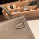 エルメスケリーミニ Kelly bag miniMini Kelly New stock  ヴォーエプソン Epsom エトゥープ18 /Étoupe Grey シルバー金具 kellymini-089 全手縫い