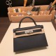 エルメスケリーミニ Kelly bag miniMini Kelly New stock  ヴォーエプソン Epsom ブラック 89/ Black (Noir) シルバー金具 kellymini-093 全手縫い