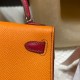 エルメスケリーミニ Kelly mini 20 シルバー金具  93/ Orange オレンジ& K1/ Rouge Grenat ルージュグレナ  ヴォーエプソン Epsom  全手縫い