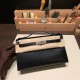 エルメス ポシェットケリー kelly pochette  box ボックスカーフ  ブラック 89/ Black (Noir) シルバー金具 Pochette--007 全手縫い