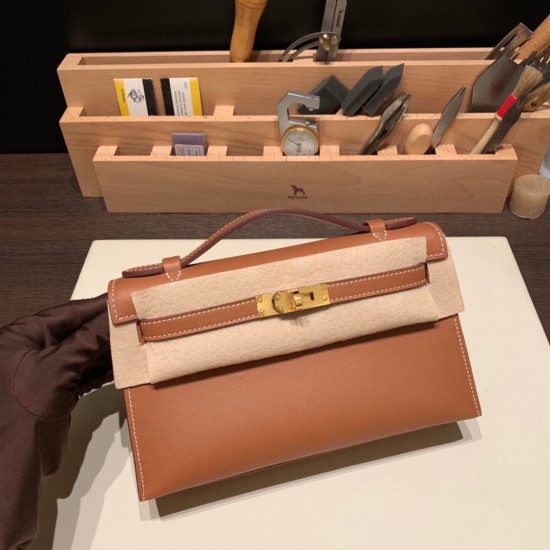 エルメス ポシェットケリー kelly pochette  swift スイフト ゴールド 37 /Gold ゴールド金具 Pochette--026 全手縫い