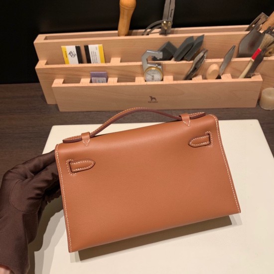 エルメス ポシェットケリー kelly pochette  swift スイフト ゴールド 37 /Gold ゴールド金具 Pochette--026 全手縫い