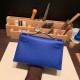 エルメス ポシェットケリー kelly pochette  swift スイフト ブルーエレクトリック 7T/ Blue Electric シルバー金具 Pochette--040 全手縫い