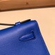 エルメス ポシェットケリー kelly pochette  swift スイフト ブルーエレクトリック 7T/ Blue Electric シルバー金具 Pochette--040 全手縫い