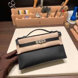 エルメス ポシェットケリー kelly pochette  swift スイフト ブラック 89/ Black (Noir) シルバー金具 Pochette--043 全手縫い