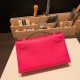 エルメス ポシェットケリー kelly pochette  swift スイフト ローズメキシコ 0D /Rose Mexico シルバー金具 Pochette--044 全手縫い