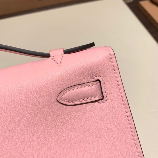 エルメス ポシェットケリー kelly pochette  swift スイフト ローズサクラ 3Q/ Rose Sakura ゴールド金具 Pochette--052 全手縫い