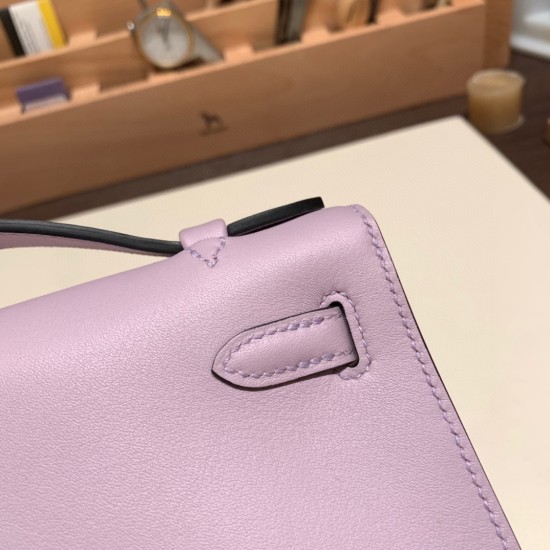 エルメス ポシェットケリー kelly pochette  swift スイフト シクラメン 5H Cyclamen シルバー金具 Pochette--056 全手縫い