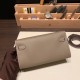 エルメス ケリーウォレット ロング トゥーゴー Kelly Wallet Long To Go  ヴォーエプソン epsom  18/Étoupe Grey エトゥープ シルバー金具  kellyto-041 全手縫い