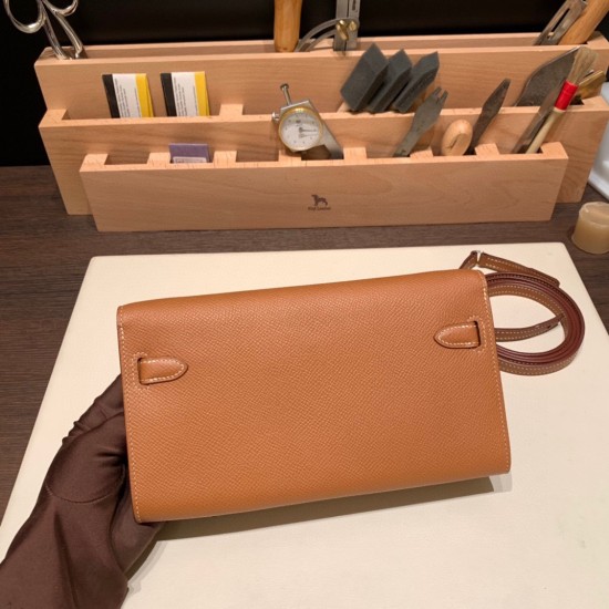 エルメス ケリーウォレット ロング トゥーゴー Kelly Wallet Long To Go  ヴォーエプソン epsom  37 /Gold ゴールド シルバー金具  kellyto-043 全手縫い