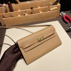 エルメス ケリーウォレット ロング トゥーゴー Kelly Wallet Long To Go  ヴォーエプソン epsom  チャイx モーヴシルベストル 0M/Chai X9 ゴールド金具   kellyto-047 全手縫い