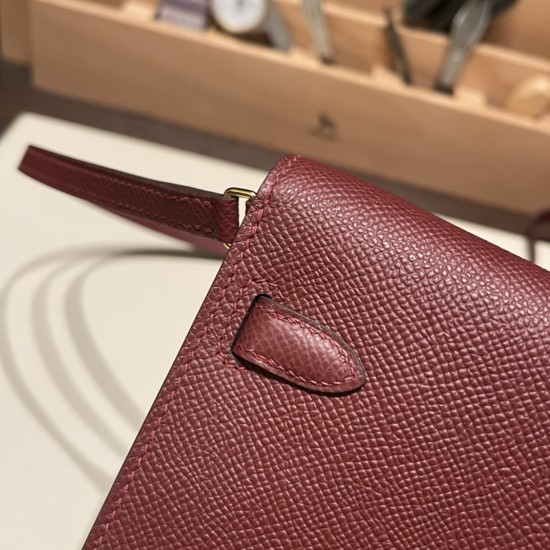 エルメス ケリーウォレット ロング トゥーゴー Kelly Wallet Long To Go   ヴォーエプソン epsom  55/Rouge H  ルージュアッシュ ゴールド金具   kellyto-049 全手縫い