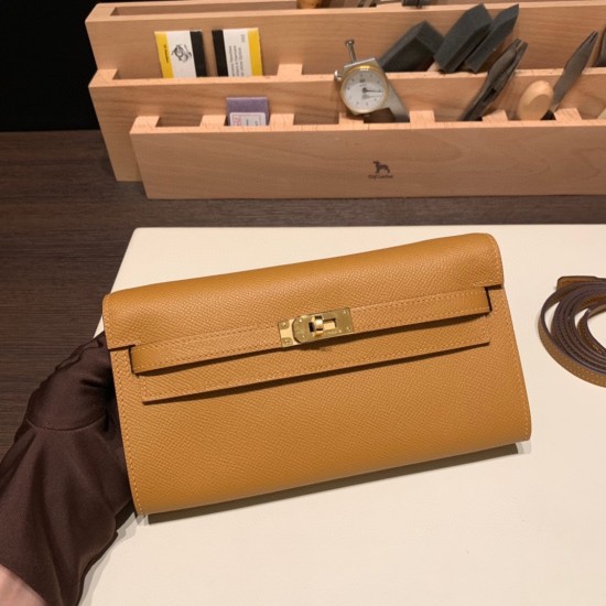 エルメス ケリーウォレット ロング トゥーゴー Kelly Wallet Long To Go  ヴォーエプソン epsom  2S/Sesameセサミ ゴールド金具   kellyto-050 全手縫い