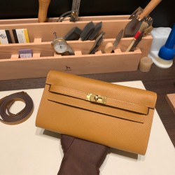 エルメス ケリーウォレット ロング トゥーゴー Kelly Wallet Long To Go  ヴォーエプソン epsom  2S/Sesameセサミ ゴールド金具   kellyto-050 全手縫い