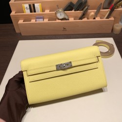 エルメス ケリーウォレット ロング トゥーゴー Kelly Wallet Long To Go ヴォーエプソン epsom  9R/Lime ライム シルバー金具  kellyto-052 全手縫い