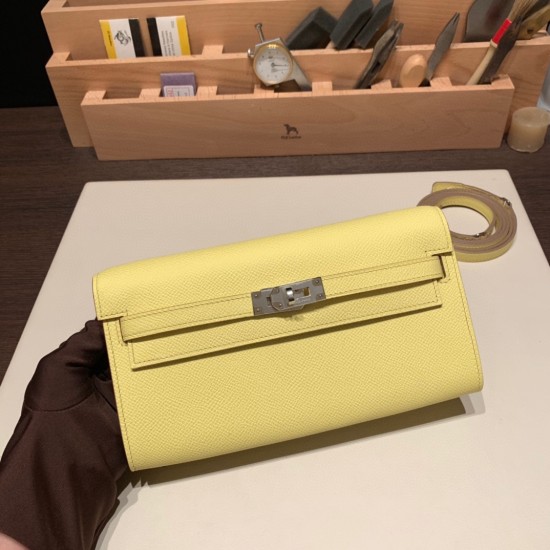 エルメス ケリーウォレット ロング トゥーゴー Kelly Wallet Long To Go ヴォーエプソン epsom  9R/Lime ライム シルバー金具  kellyto-052 全手縫い