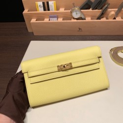 エルメス ケリーウォレット ロング トゥーゴー Kelly Wallet Long To Go   ヴォーエプソン epsom  9R/Lime ライム ゴールド金具   kellyto-053 全手縫い