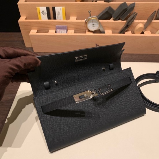 エルメス ケリーウォレット ロング トゥーゴー Kelly Wallet Long To Go   ヴォーエプソン epsom  89/Black (Noir) ブラック シルバー金具  kellyto-056 全手縫い