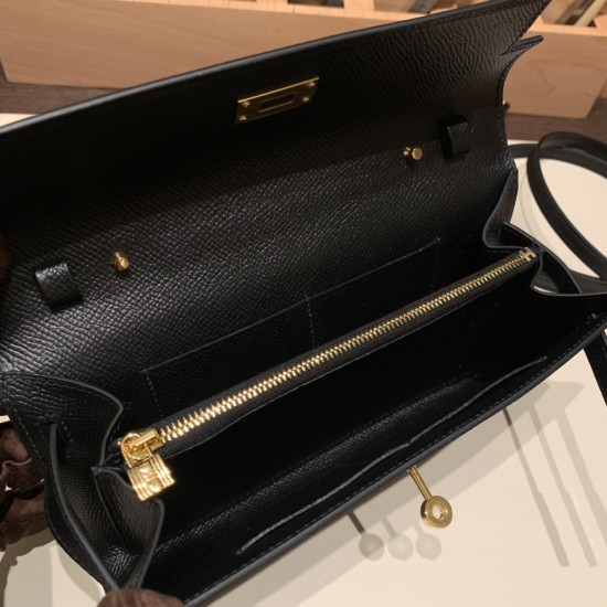 ケリーロング トゥー・ゴー Kelly to go  ヴォーエプソン epsom  89/Black (Noir) ブラック ゴールド金具   kellyto-057 全手縫い