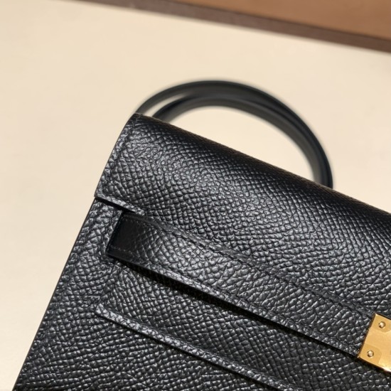 ケリーロング トゥー・ゴー Kelly to go  ヴォーエプソン epsom  89/Black (Noir) ブラック ゴールド金具   kellyto-057 全手縫い