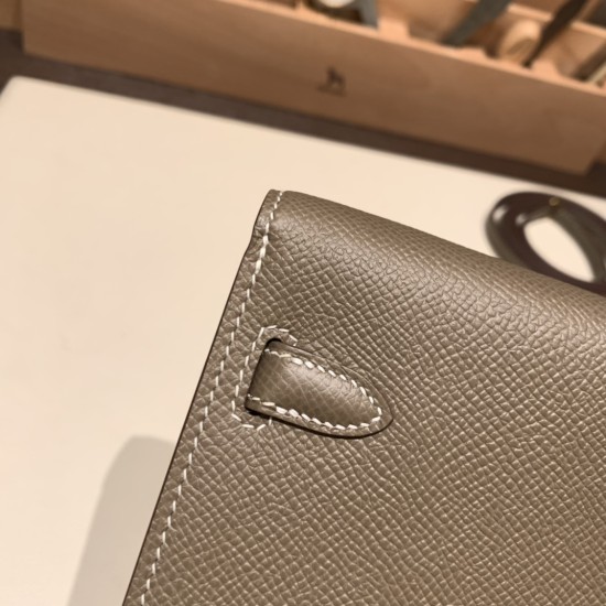 エルメス ケリーウォレット ロング トゥーゴー Kelly Wallet Long To Go   ヴォーエプソン epsom  18/Étoupe Grey エトゥープ ゴールド金具   kellyto-058 全手縫い