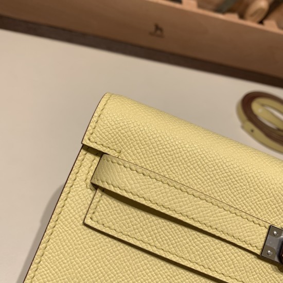 エルメス ケリーウォレット ロング トゥーゴー Kelly Wallet Long To Go  ヴォーエプソン epsom  1Z/Jaune Poussin  ジョーヌプッサン シルバー金具  kellyto-059 全手縫い