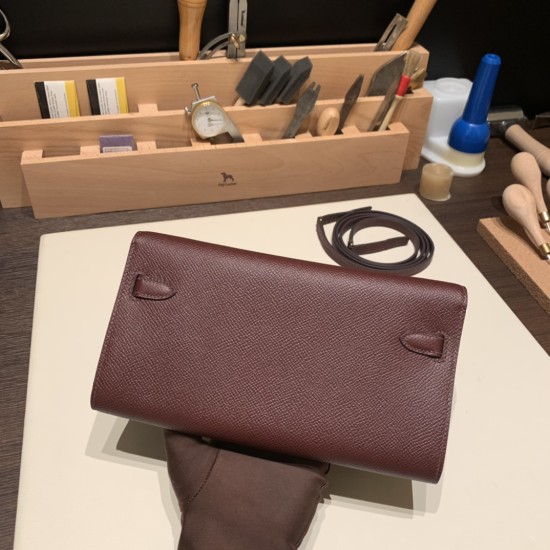 エルメス ケリーウォレット ロング トゥーゴー Kelly Wallet Long To Go   ヴォーエプソン epsom  57/Bordeaux  ボルドー ゴールド金具   kellyto-062 全手縫い