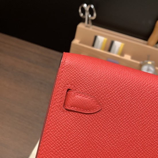 エルメス ケリーウォレット ロング トゥーゴー Kelly Wallet Long To Go  ヴォーエプソン epsom  S3/Rouge Cœur  ルージュクー シルバー金具  kellyto-067 全手縫い