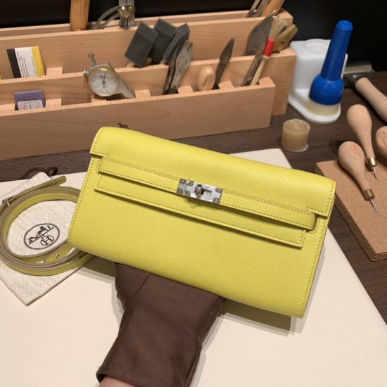 エルメス ケリーウォレット ロング トゥーゴー Kelly Wallet Long To Go   ヴォーエプソン epsom  9R/Lime  ライム シルバー金具  kellyto-069 全手縫い