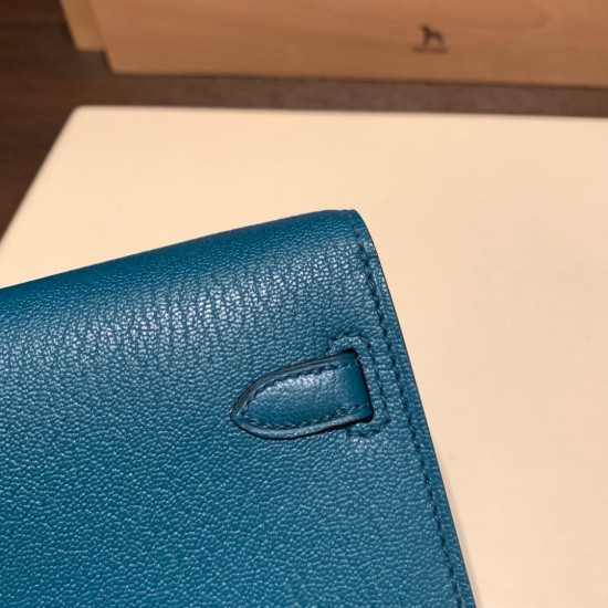 エルメス ケリーウォレット ロング トゥーゴー Kelly Wallet Long To Go   シェブルミゾル Chevre W0/Vert Bosphore  ヴェールボスフォール ゴールド金具   kellyto-073 全手縫い