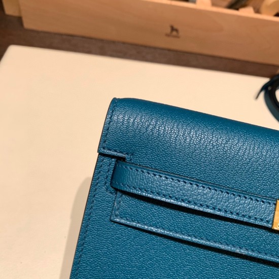 エルメス ケリーウォレット ロング トゥーゴー Kelly Wallet Long To Go   シェブルミゾル Chevre W0/Vert Bosphore  ヴェールボスフォール ゴールド金具   kellyto-073 全手縫い